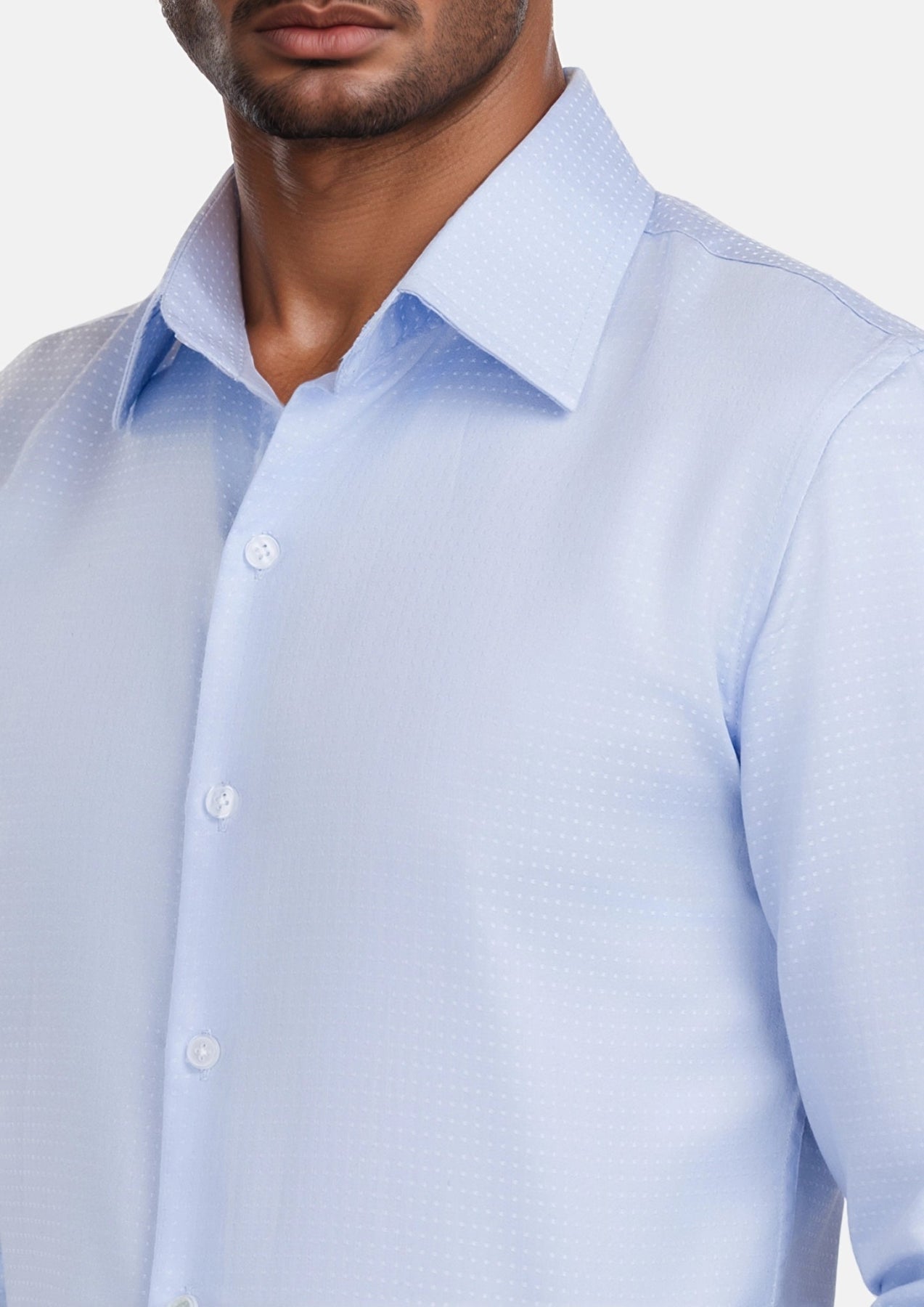 Light Blue Dotted Shirt - SARTORO