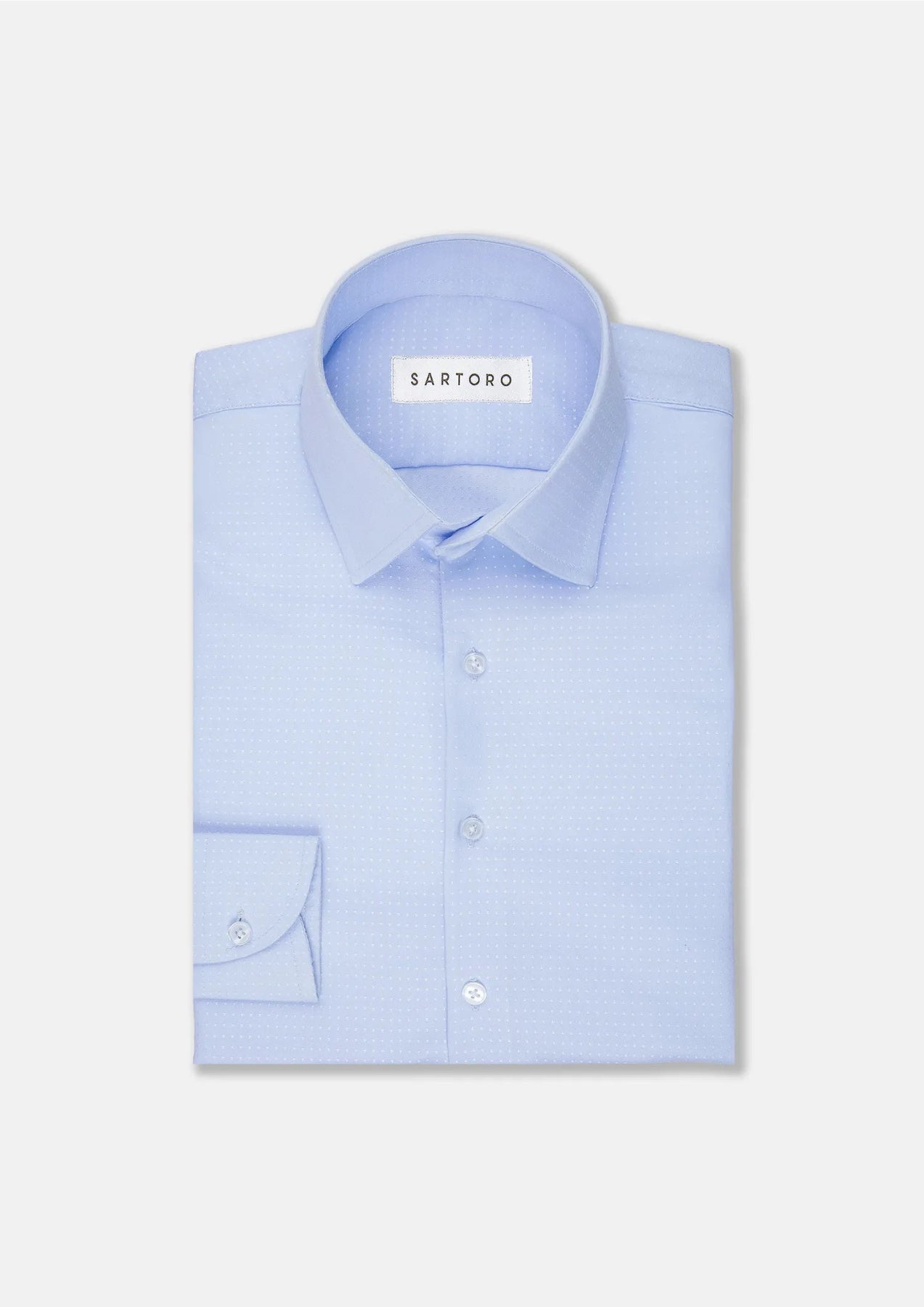 Light Blue Dotted Shirt - SARTORO