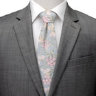 Light Blue Floral Men's Tie - SARTORO48