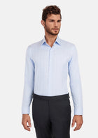 Light Blue Glen Plaid Shirt - SARTORO946
