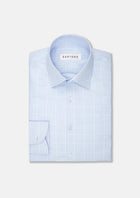 Light Blue Glen Plaid Shirt - SARTORO383
