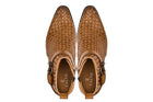 Light Brown Woven Buckle High-Top Ankle Zip-Up Boots - 3541