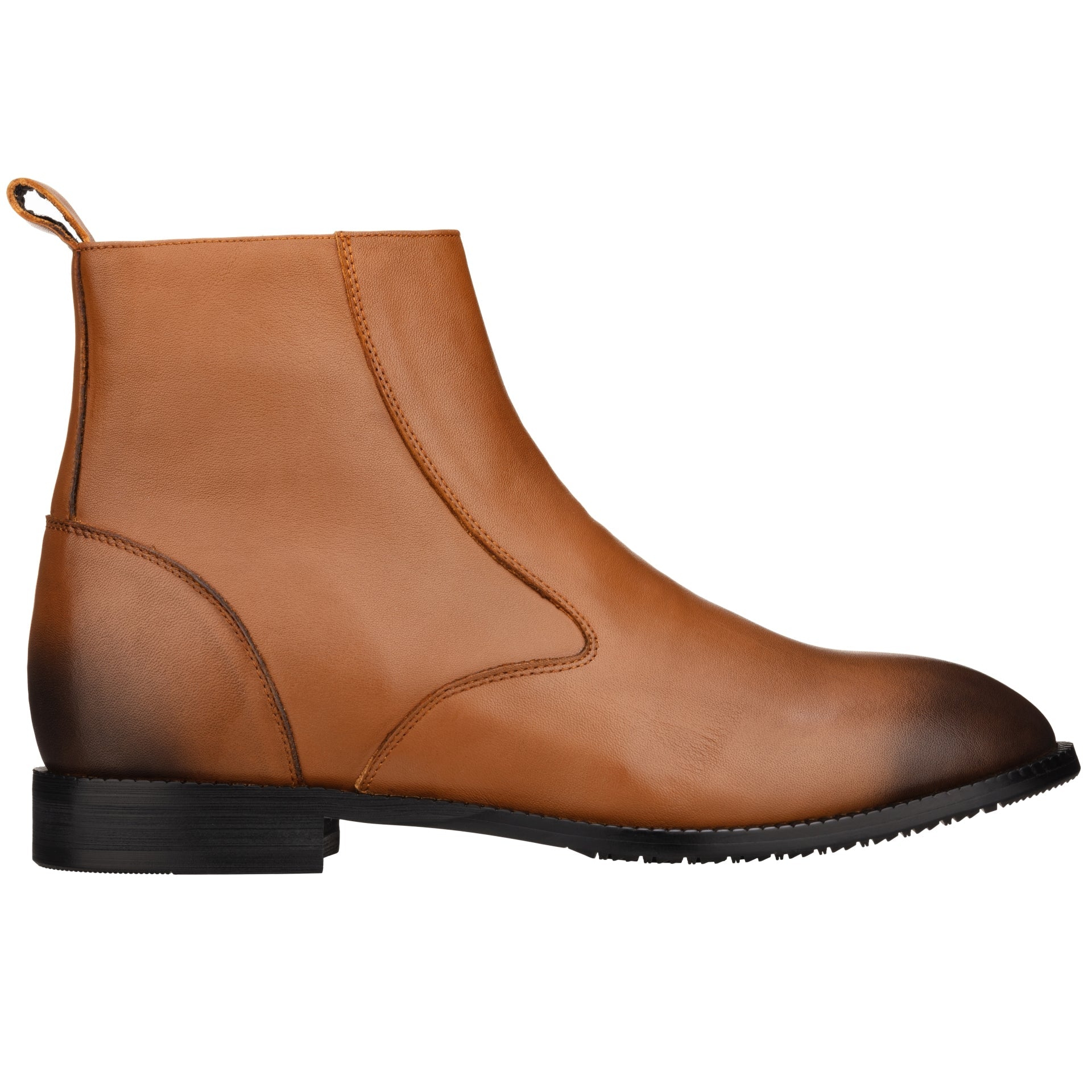 Light Brown Zipper Boot - 2584