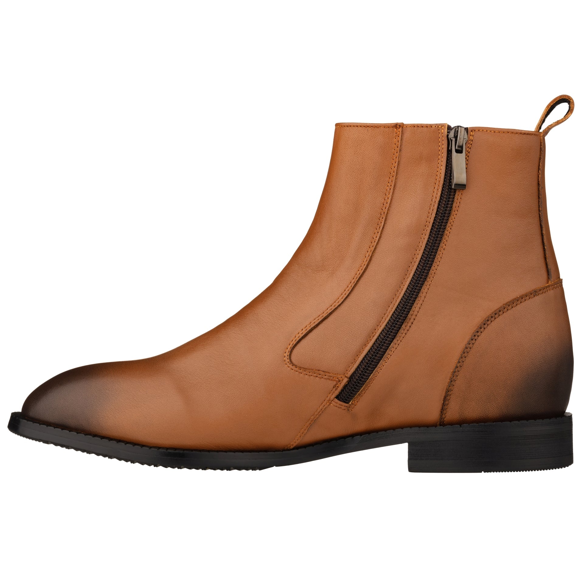 Light Brown Zipper Boot - 2343