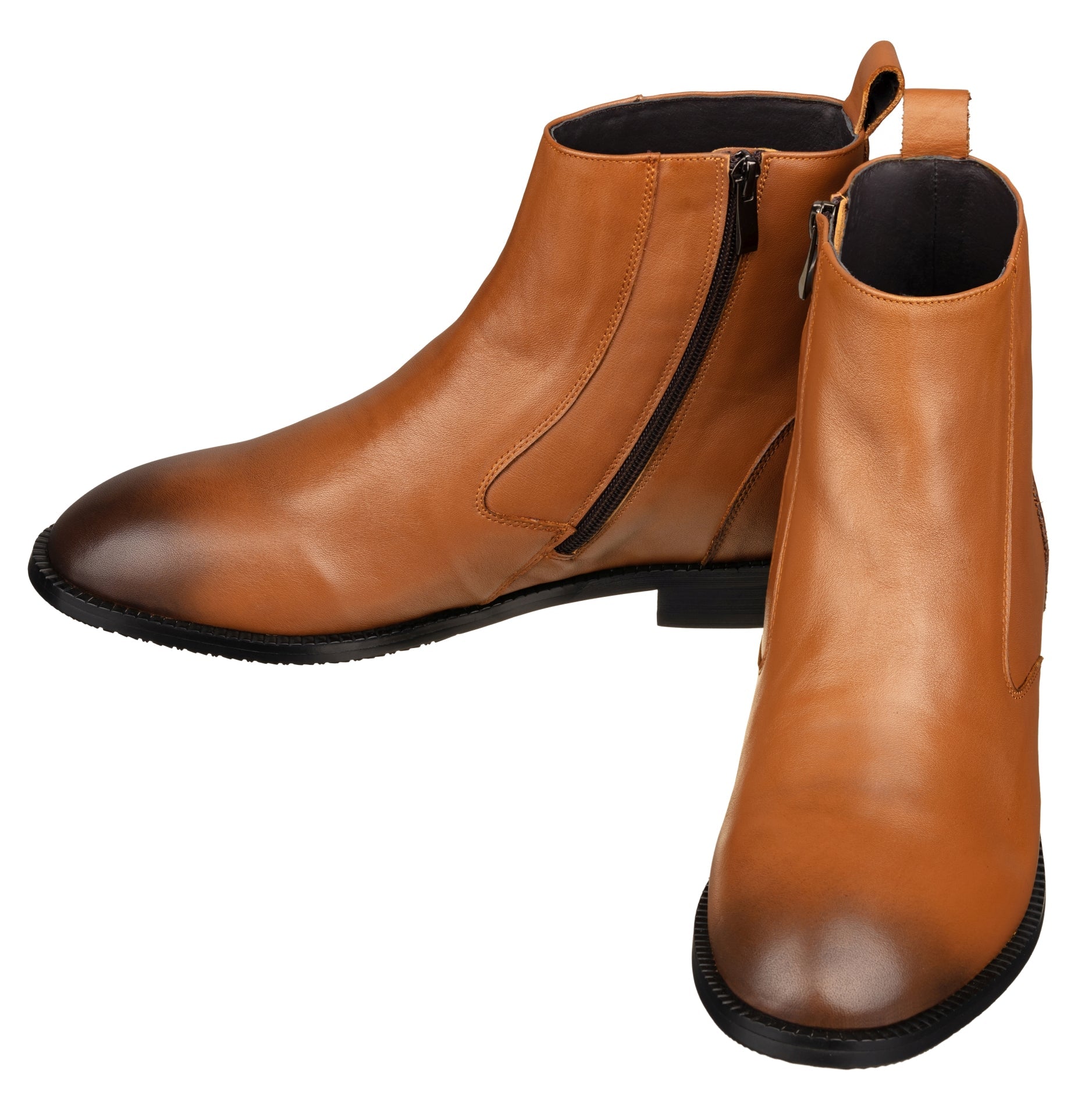 Light Brown Zipper Boot - 2175