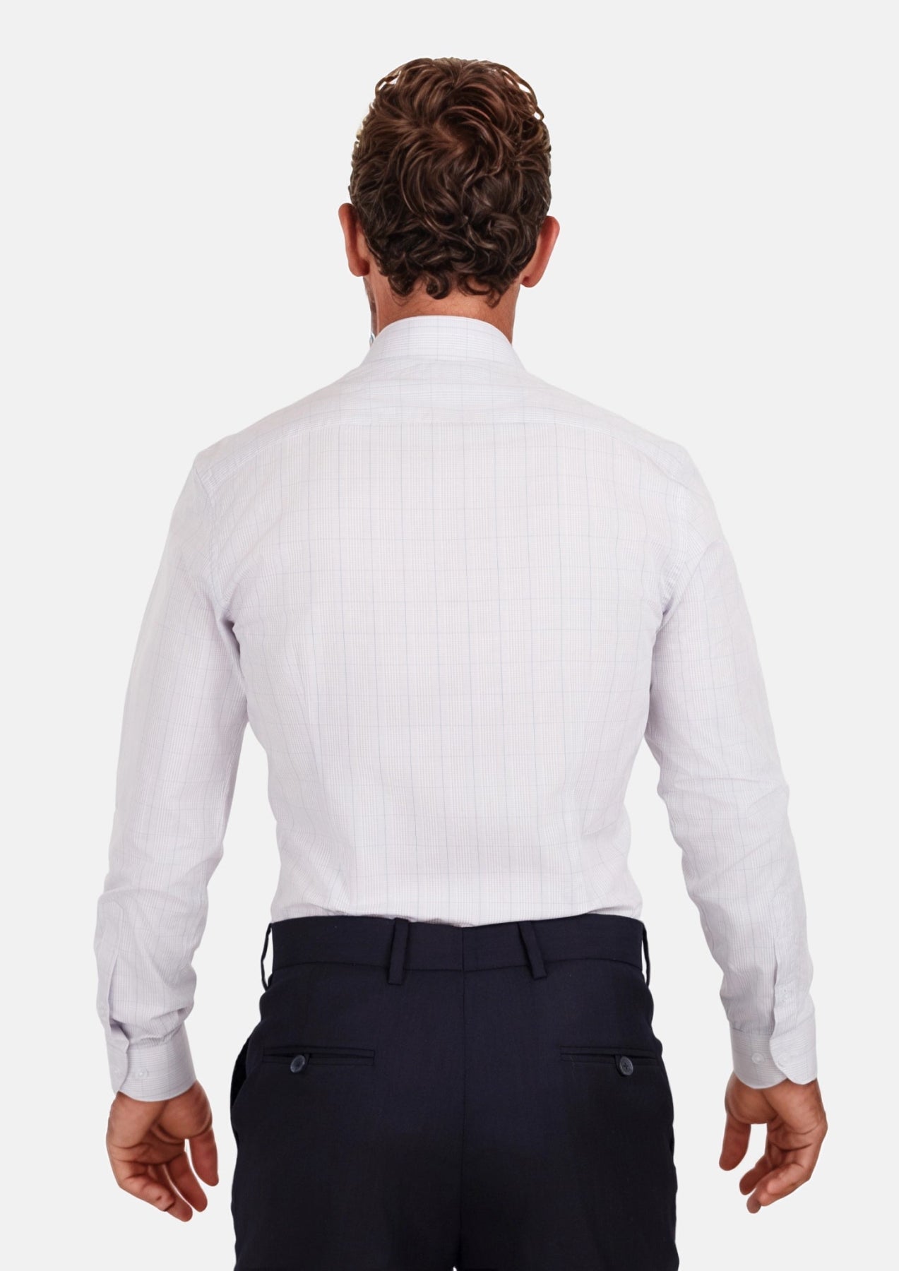 Light Grey Blue Check Line Shirt - SARTORO