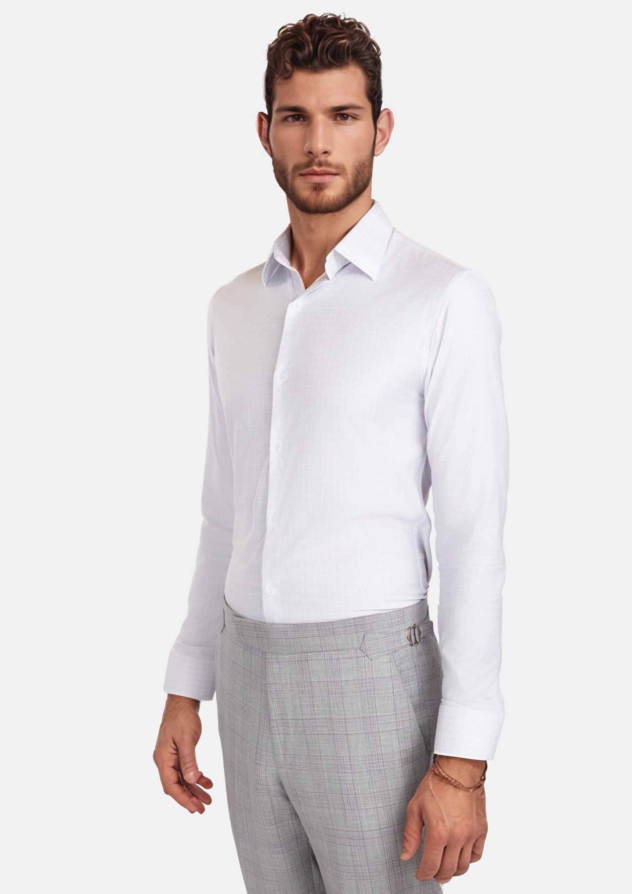 Light Grey Check Shirt - SARTORO