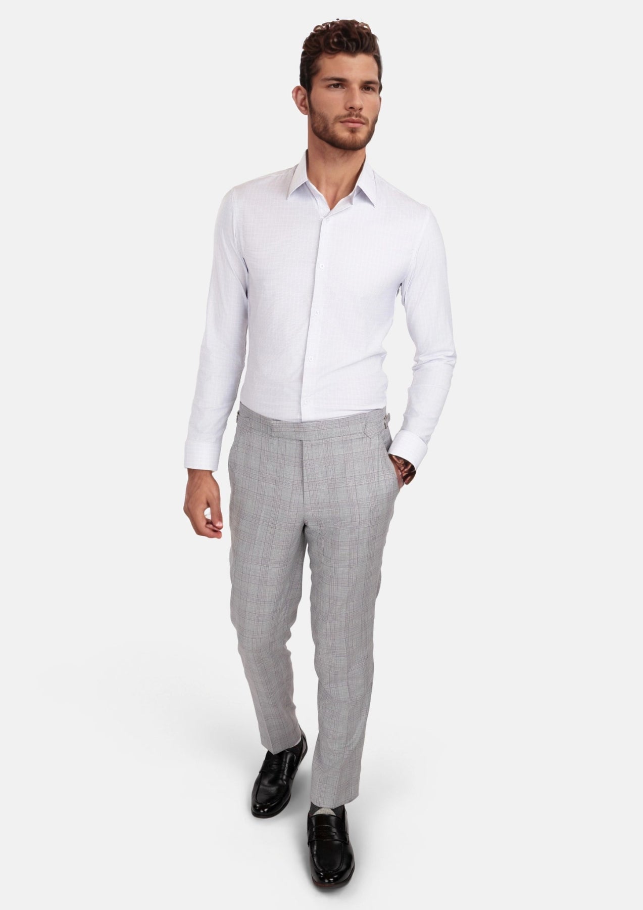 Light Grey Check Shirt - SARTORO