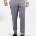 Light Grey Prince of Wales Pants - SARTORO