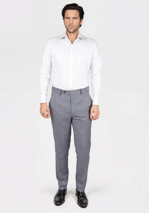 Light Grey Prince of Wales Pants - SARTORO