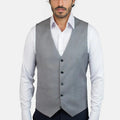 Light Grey Prince of Wales Vest - SARTORO