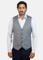 Light Grey Prince of Wales Vest - SARTORO240