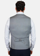 Light Grey Prince of Wales Vest - SARTORO817