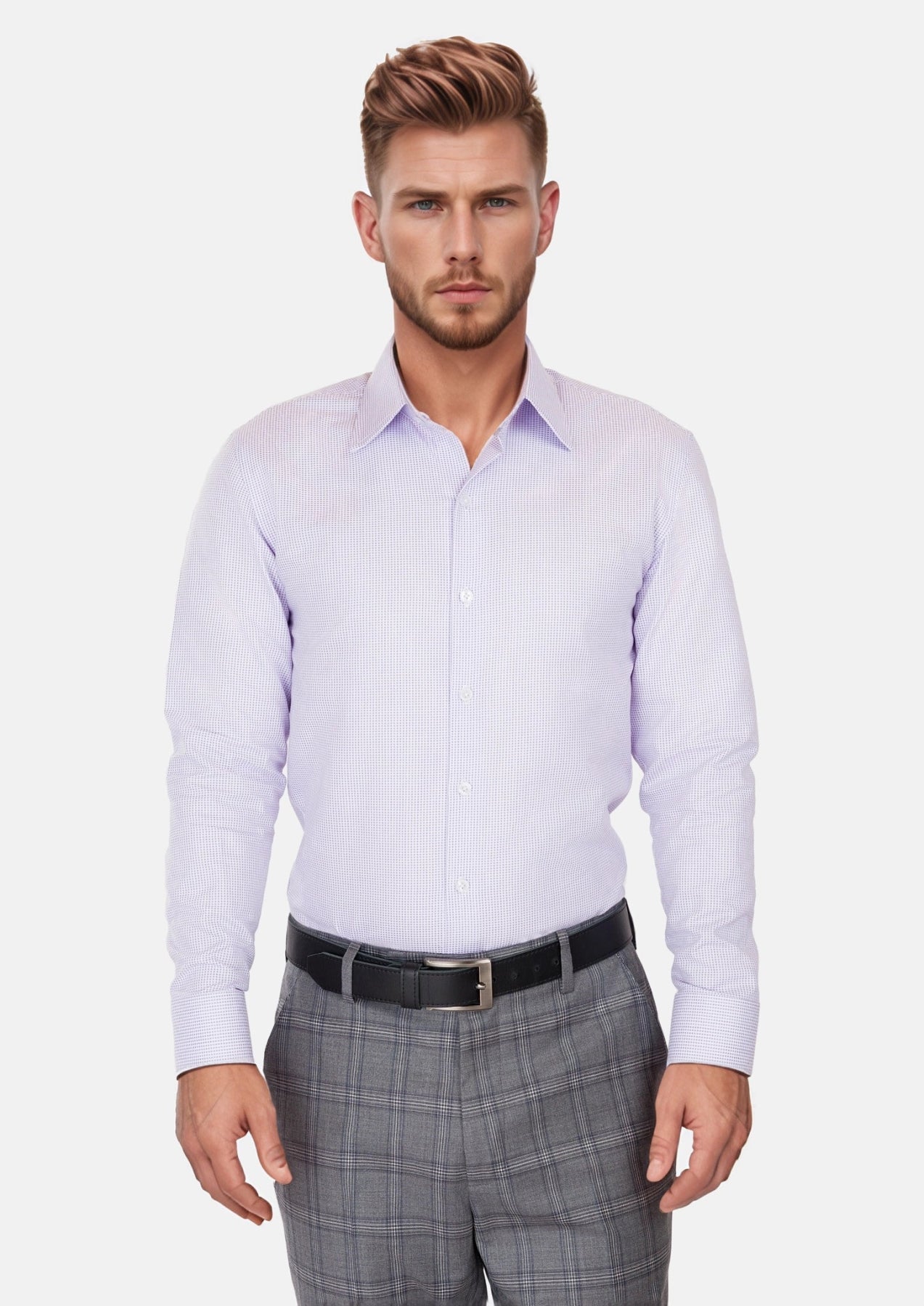 Lavender Microcheck Shirt