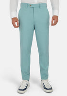 Light Teal Linen Blend Pants - SARTORO625