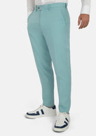 Light Teal Linen Blend Pants - SARTORO470