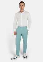 Light Teal Linen Blend Pants - SARTORO949
