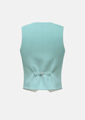 Light Teal Linen Blend Vest - SARTORO