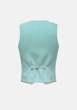 Light Teal Linen Blend Vest - SARTORO