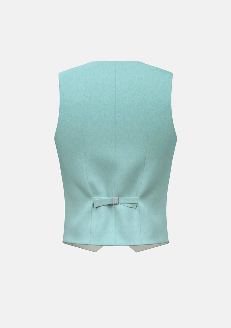 Light Teal Linen Blend Vest - SARTORO