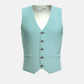 Light Teal Linen Blend Vest - SARTORO