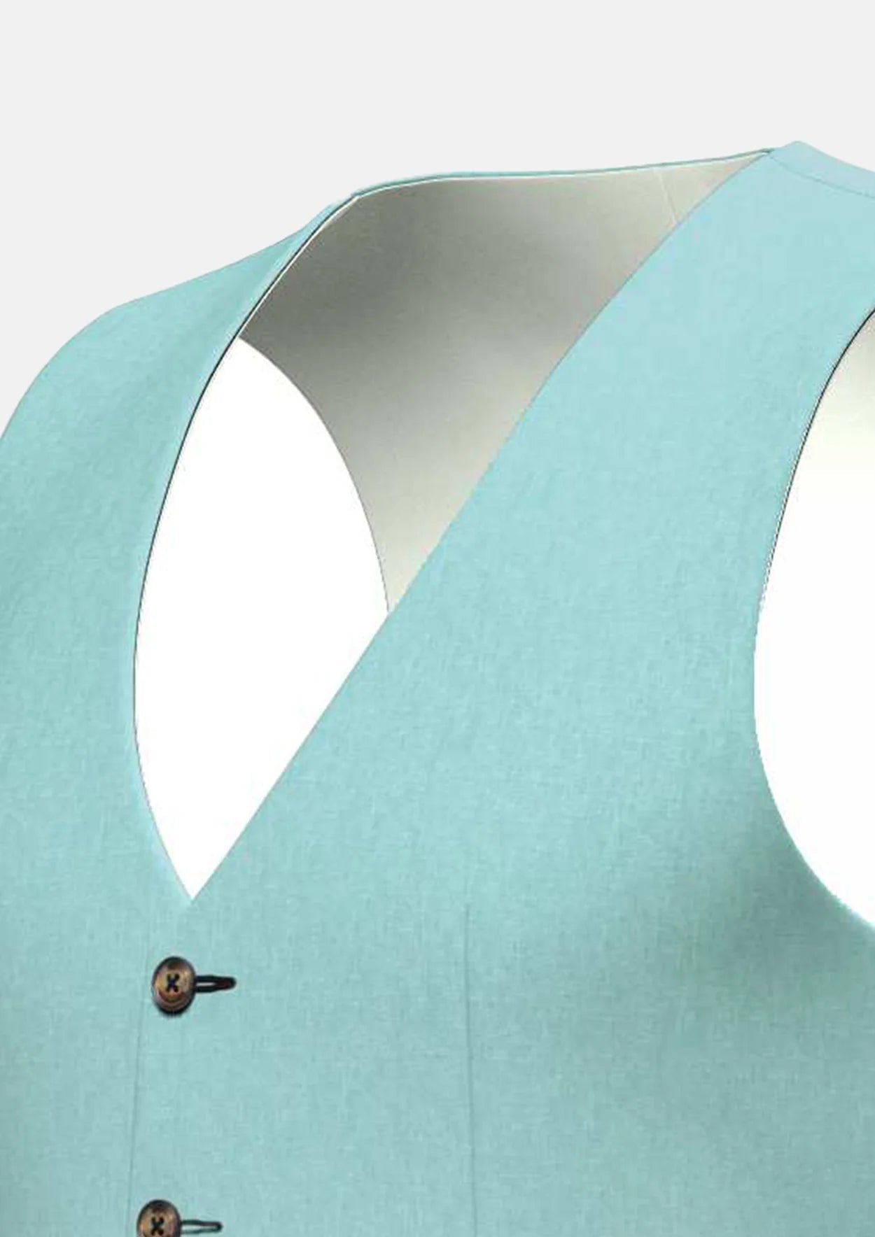 Light Teal Linen Blend Vest