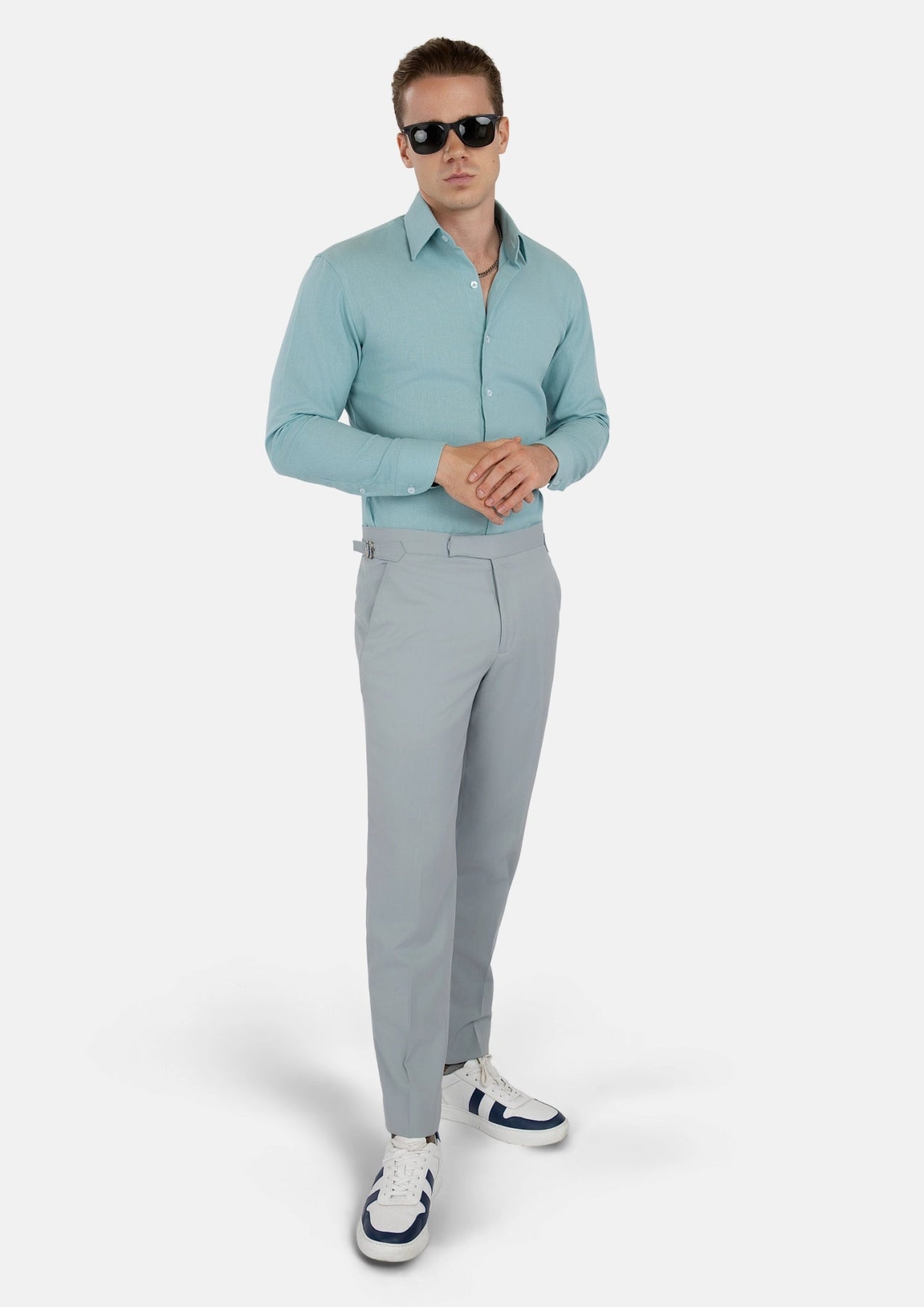 Light Teal Linen Shirt - SARTORO