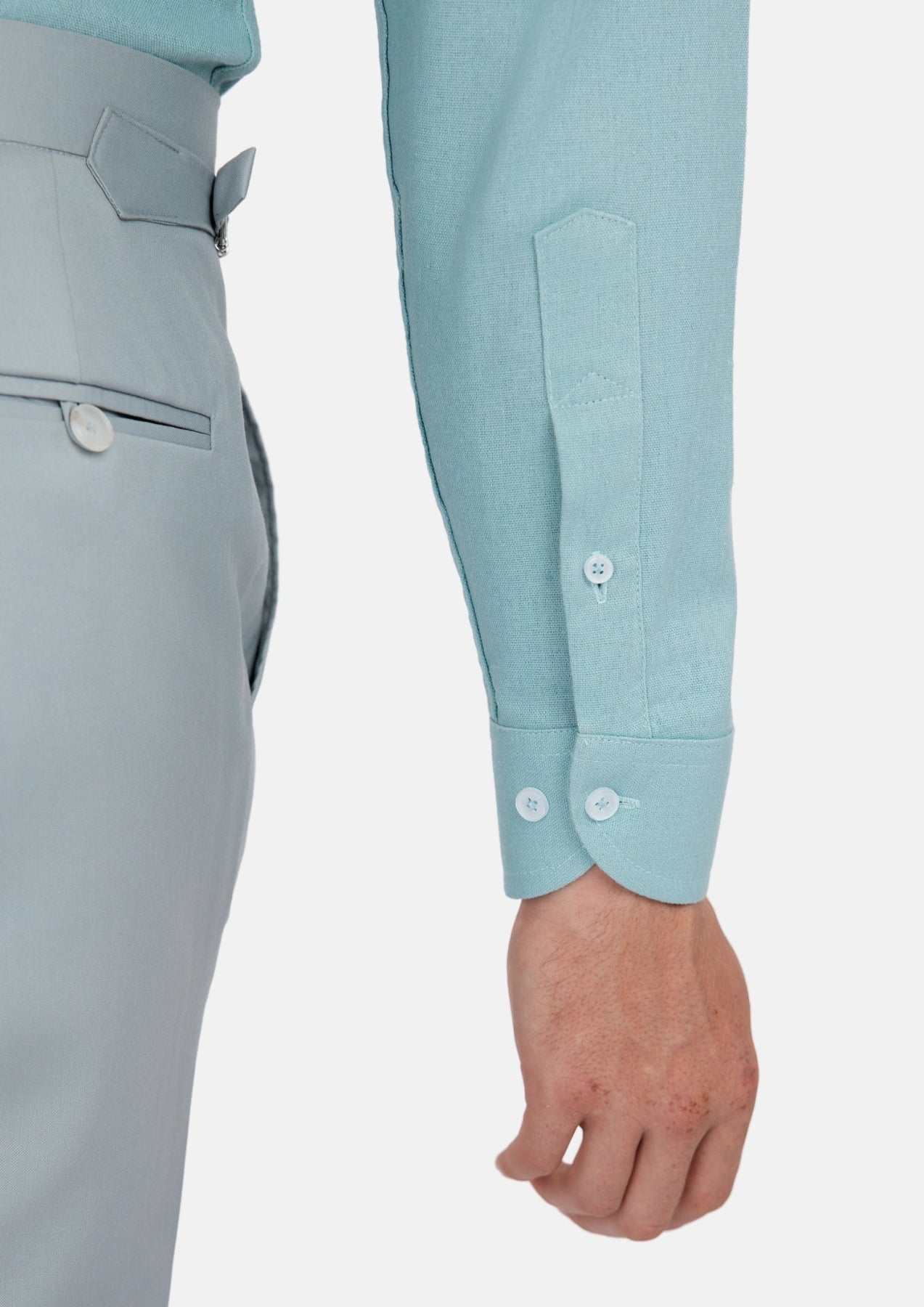 Light Teal Linen Shirt - SARTORO