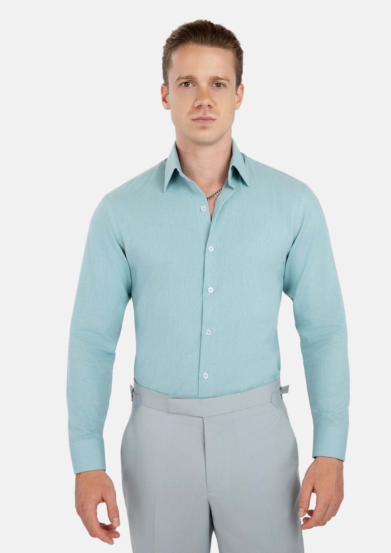 Light Teal Linen Shirt