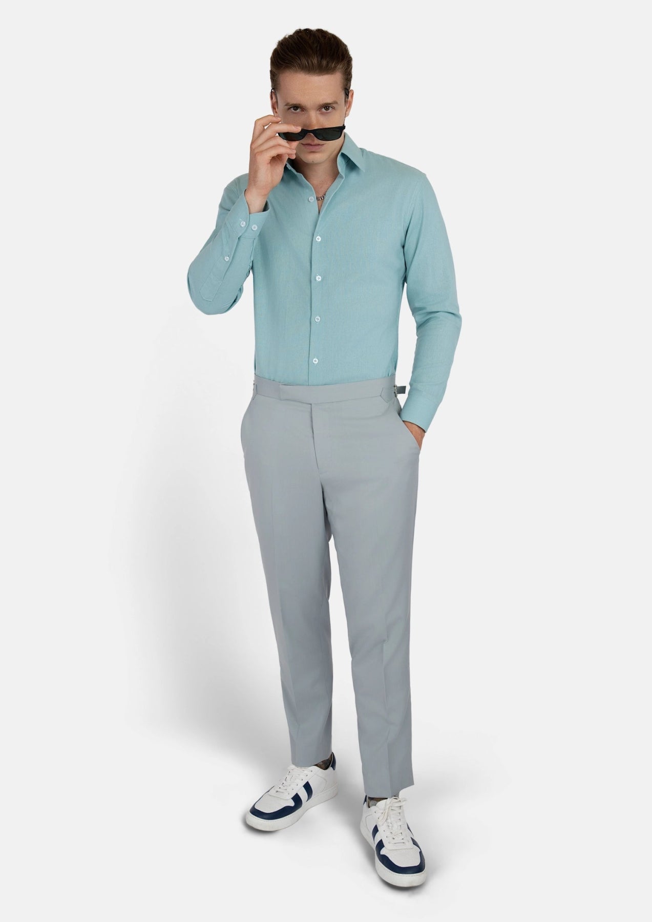 Light Teal Linen Shirt - SARTORO