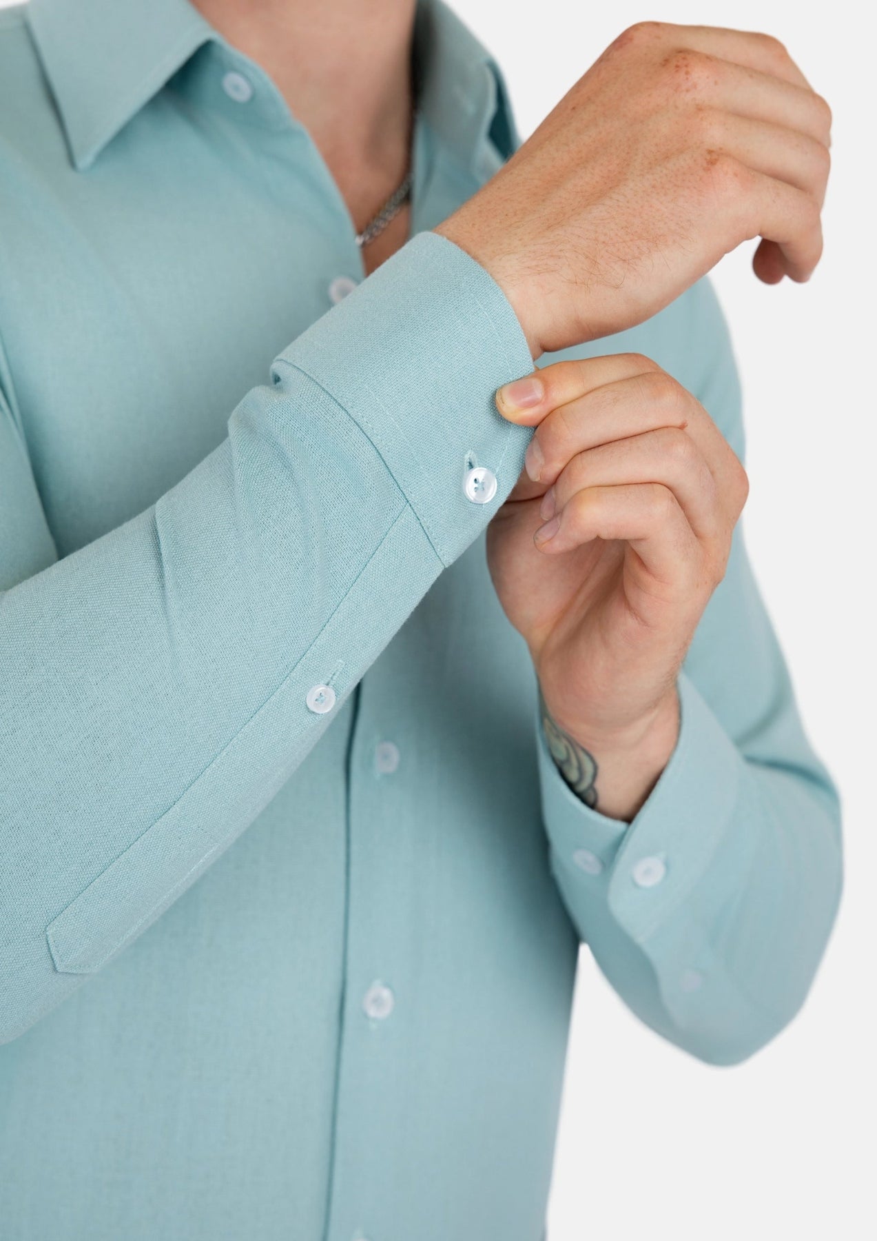 Light Teal Linen Shirt