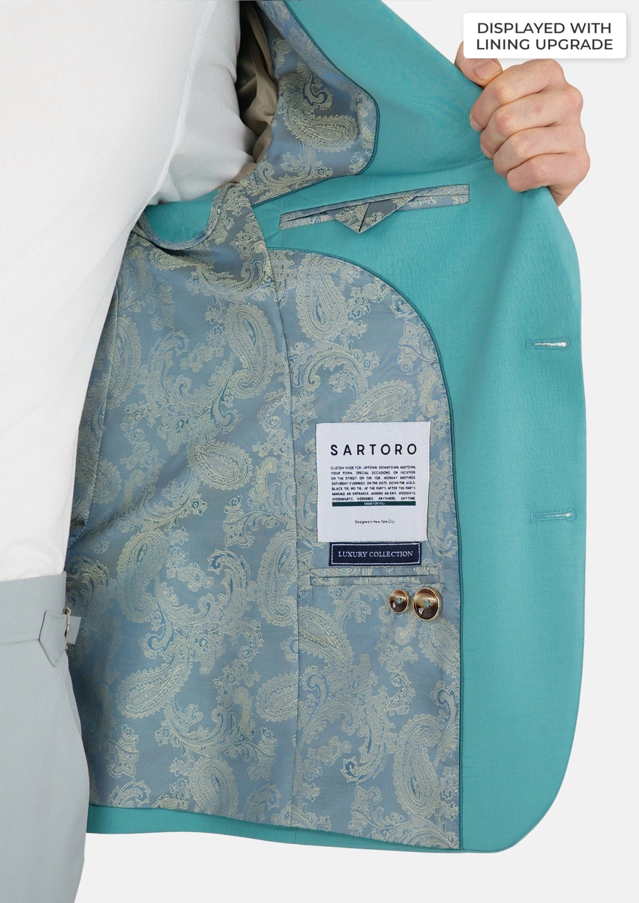 Light Teal Performance Stretch Jacket - SARTORO