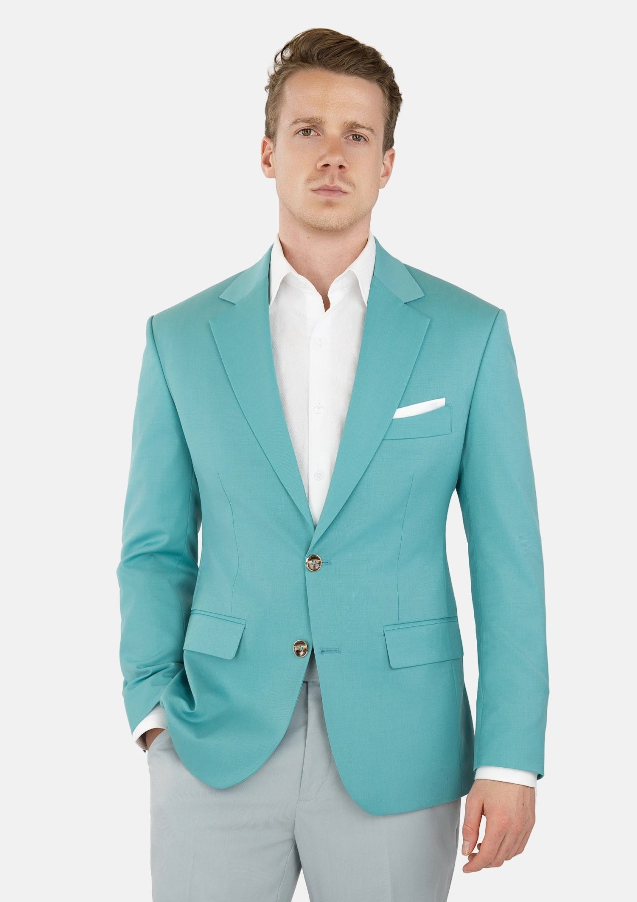 Light Teal Performance Stretch Jacket - SARTORO