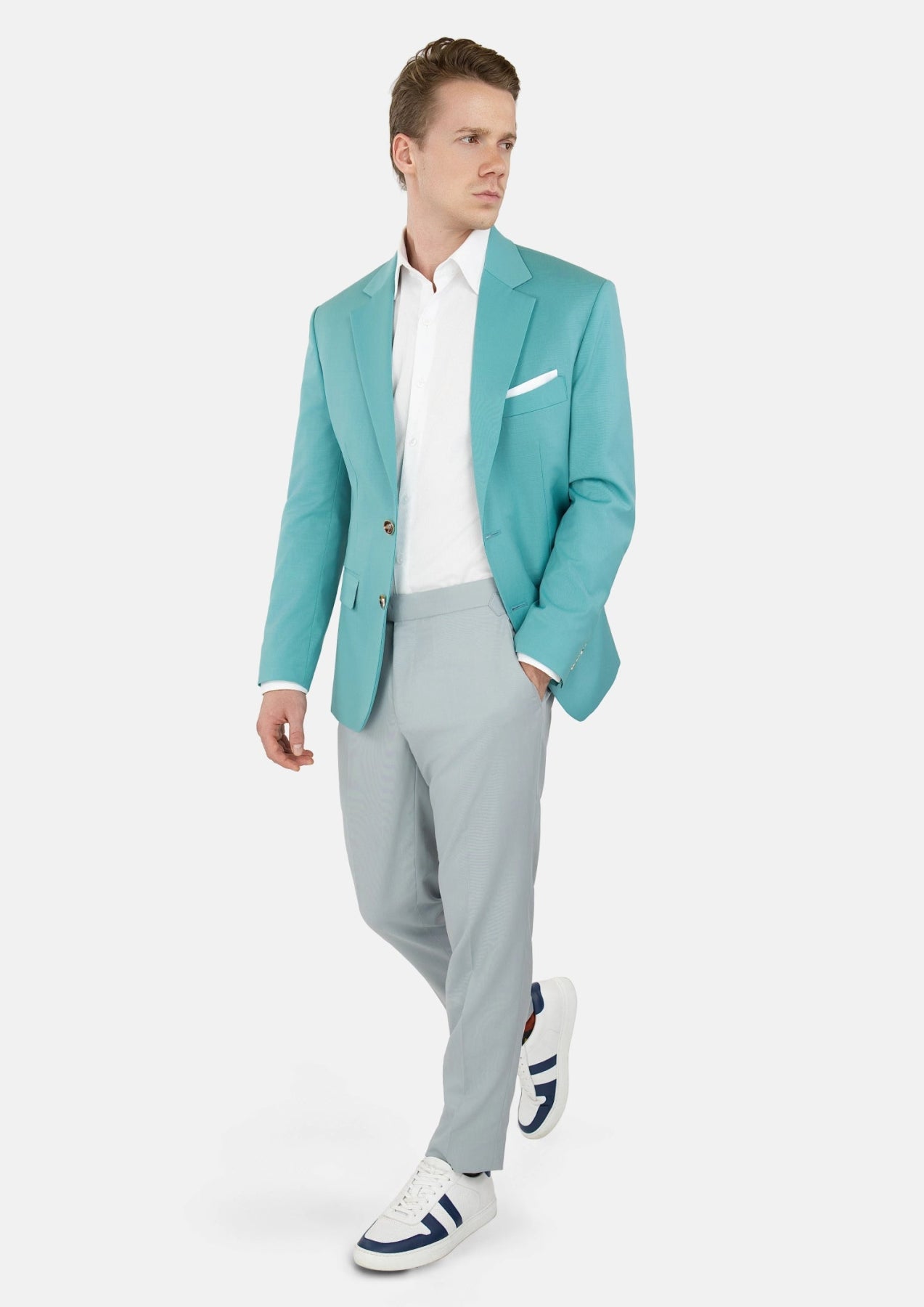 Light Teal Performance Stretch Jacket - SARTORO