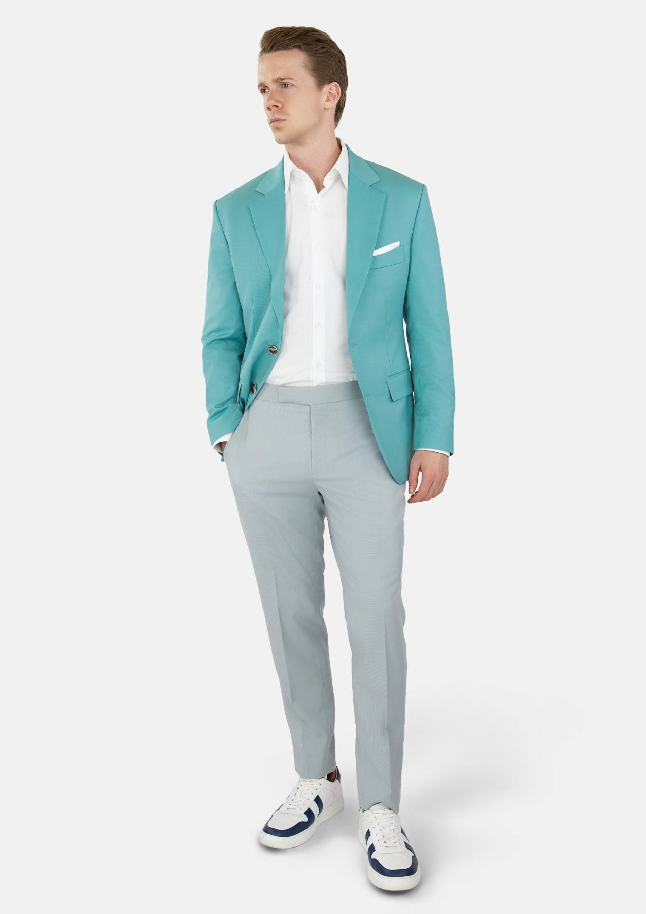 Light Teal Performance Stretch Jacket - SARTORO