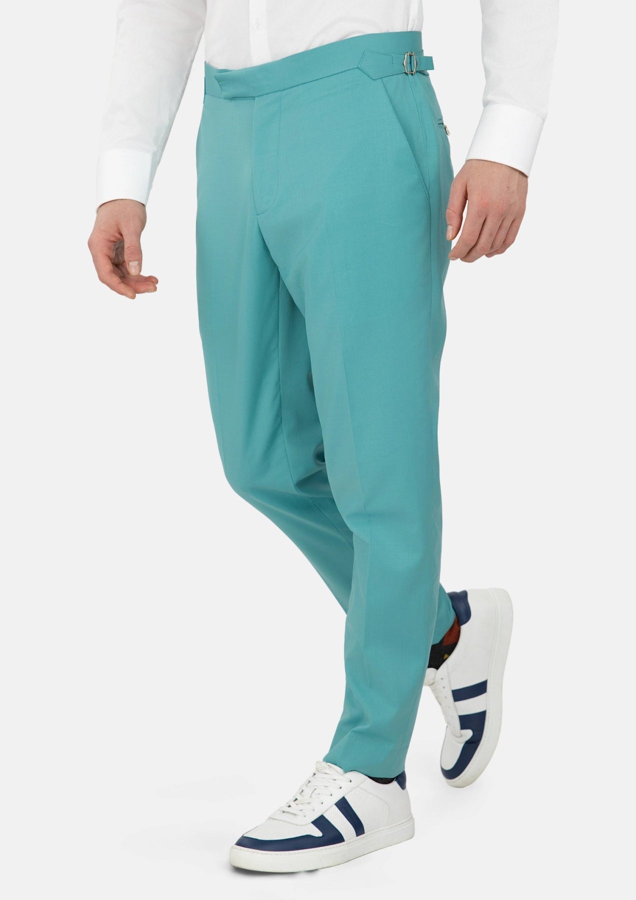Light Teal Performance Stretch Pants - SARTORO