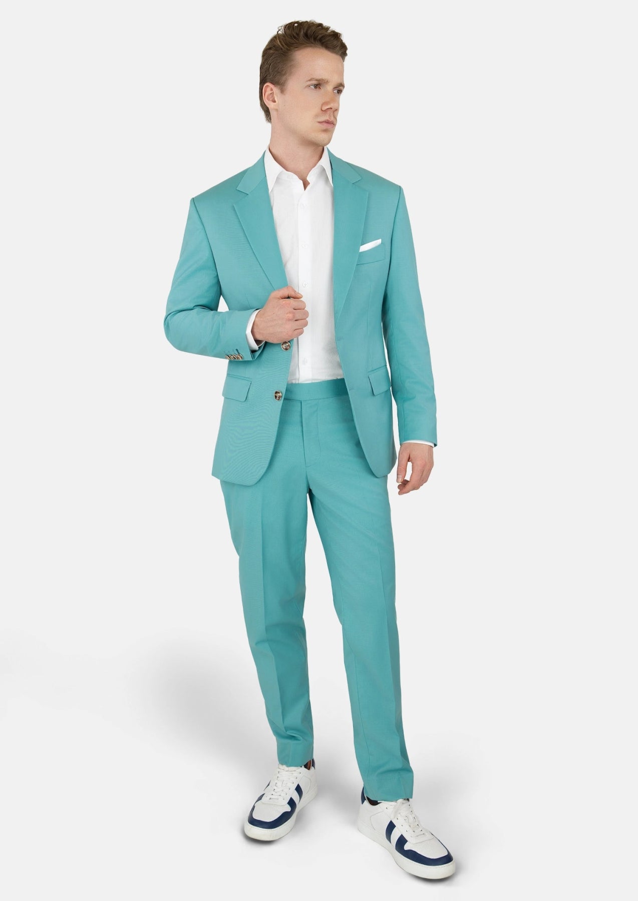 Light Teal Performance Stretch Suit - SARTORO
