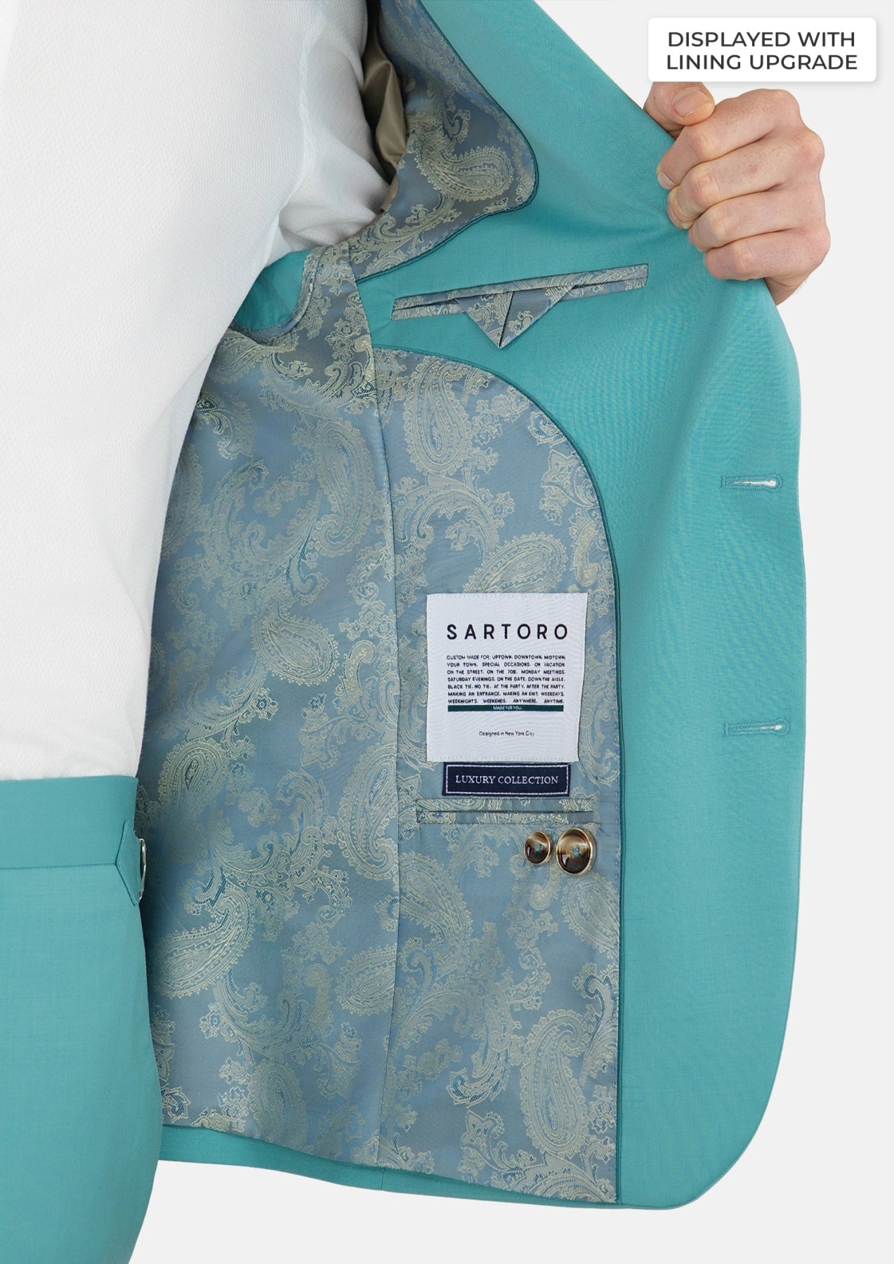 Light Teal Performance Stretch Suit - SARTORO