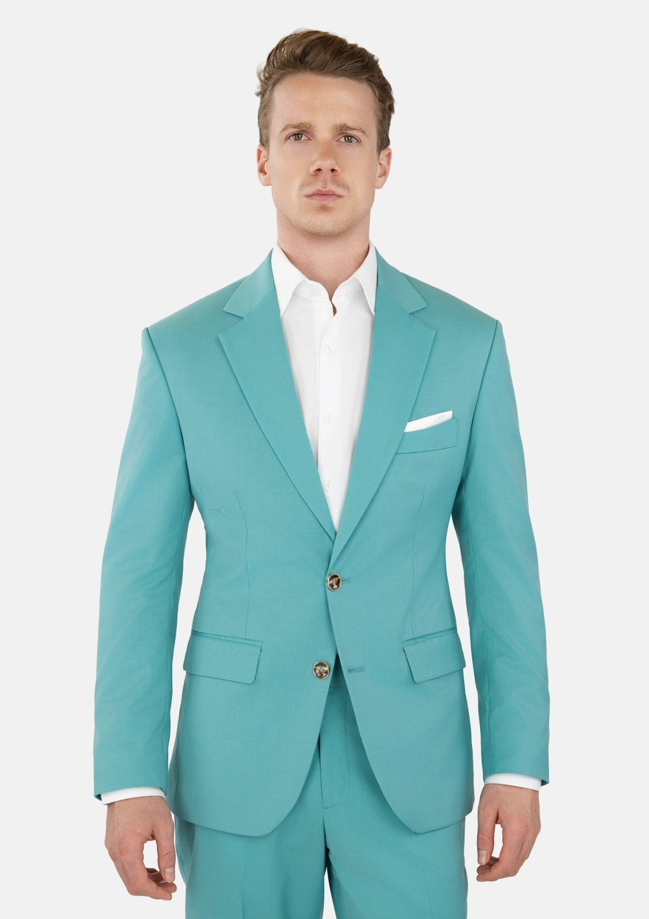 Light Teal Performance Stretch Suit - SARTORO