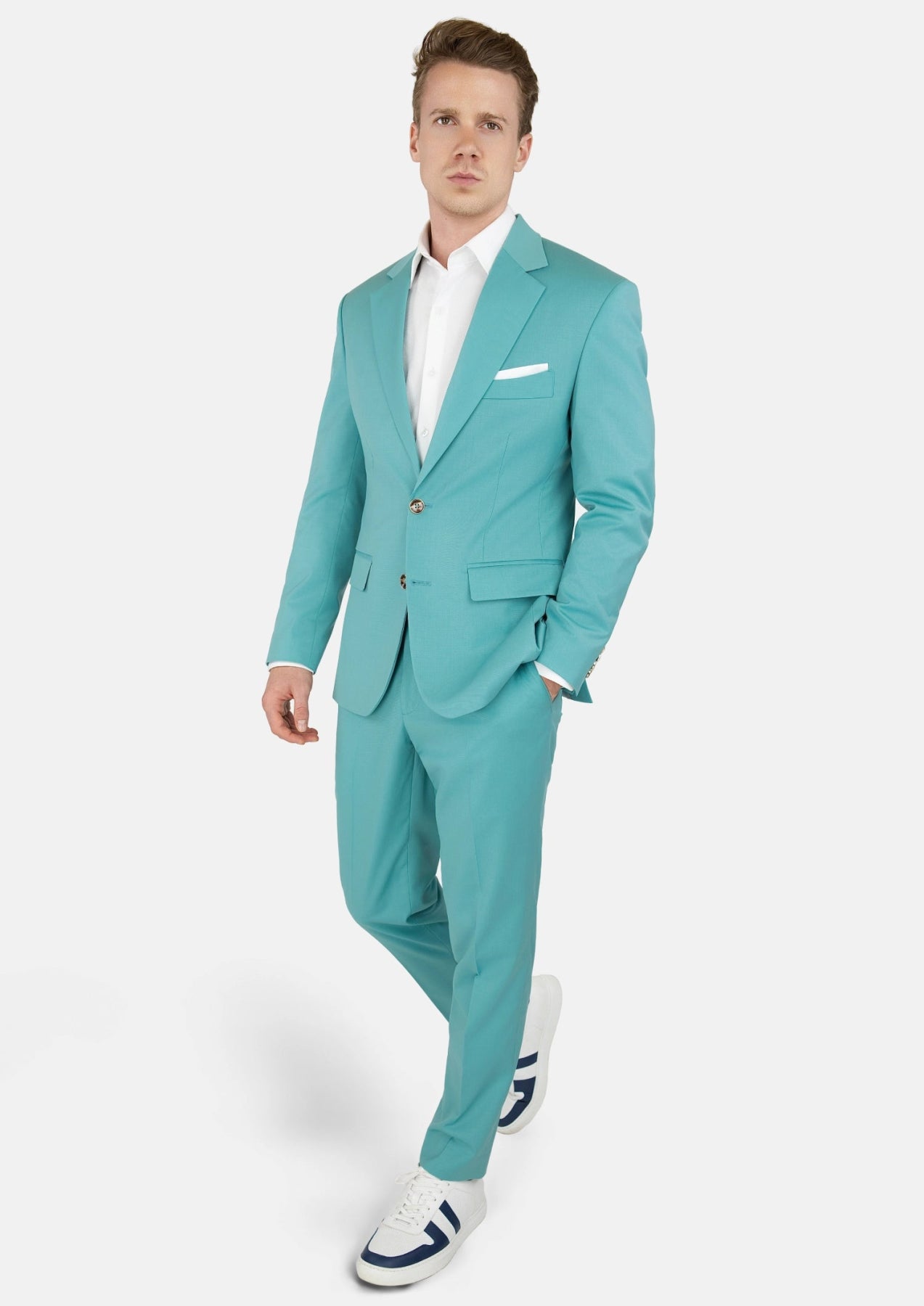 Light Teal Performance Stretch Suit - SARTORO