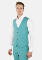 Light Teal Performance Stretch Vest - SARTORO862