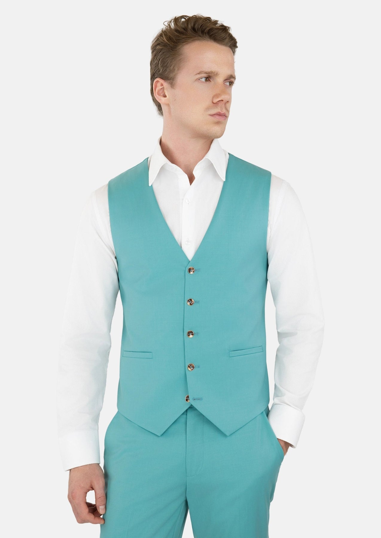 Light Teal Performance Stretch Vest - SARTORO