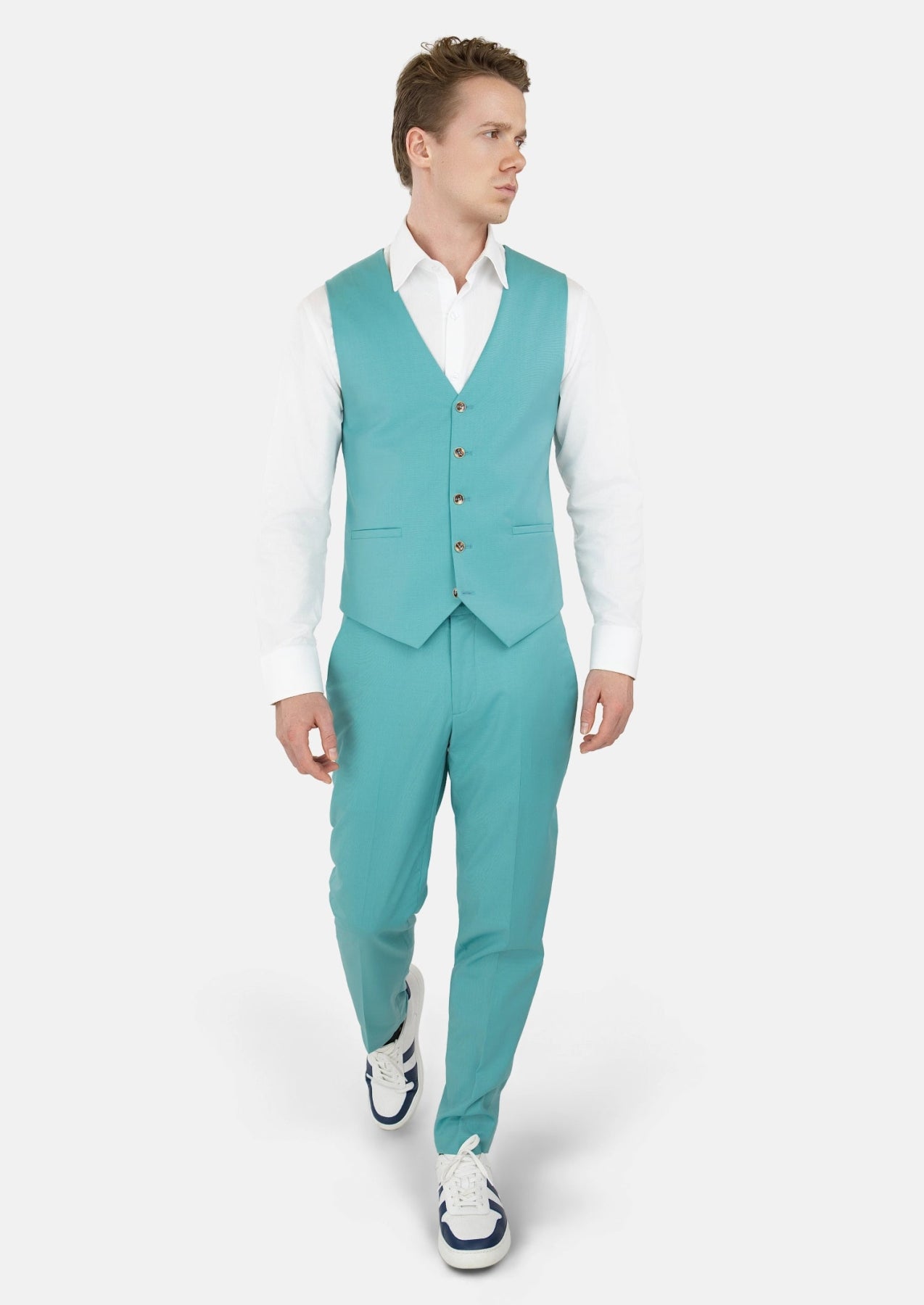 Light Teal Performance Stretch Vest - SARTORO