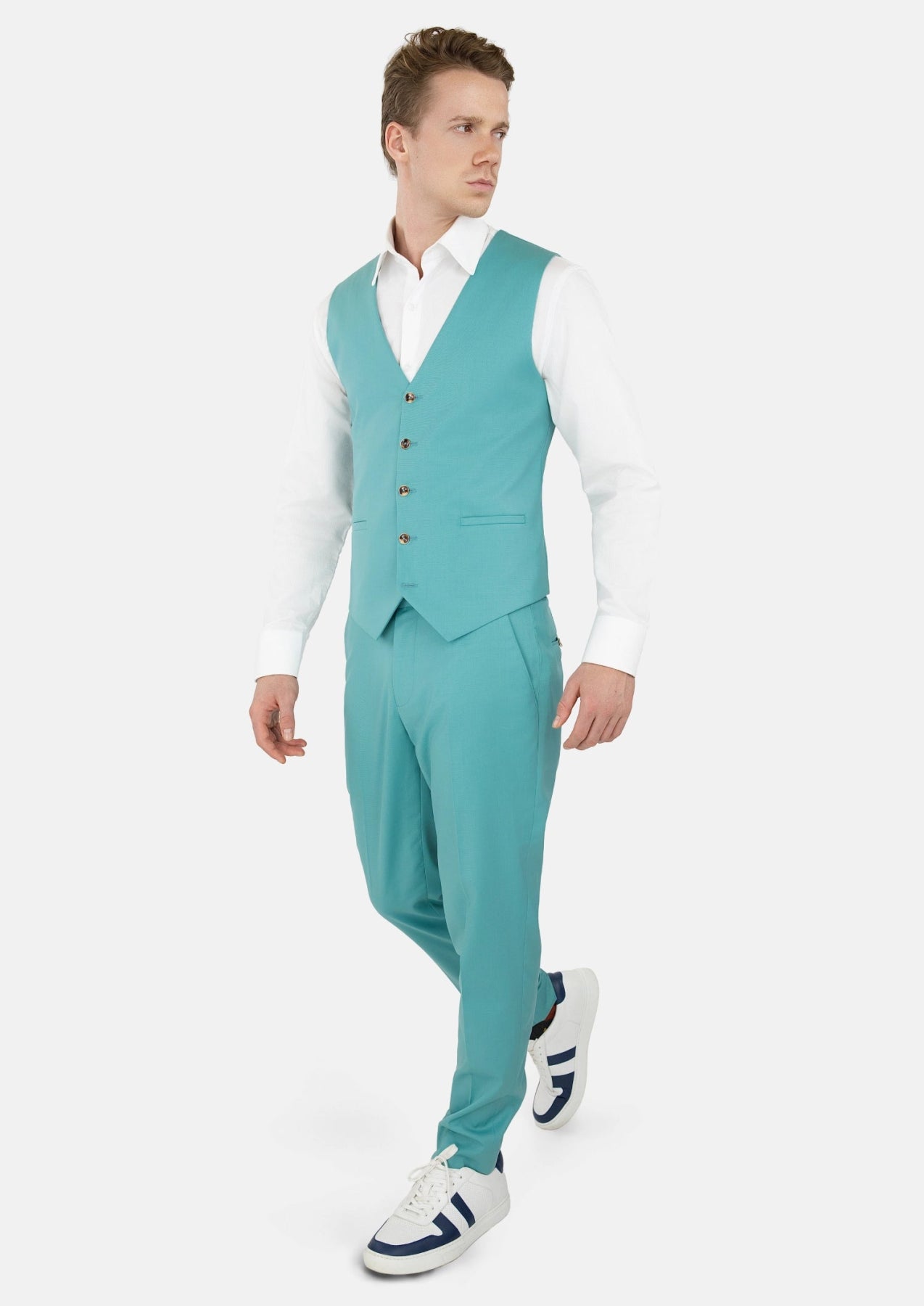Light Teal Performance Stretch Vest - SARTORO