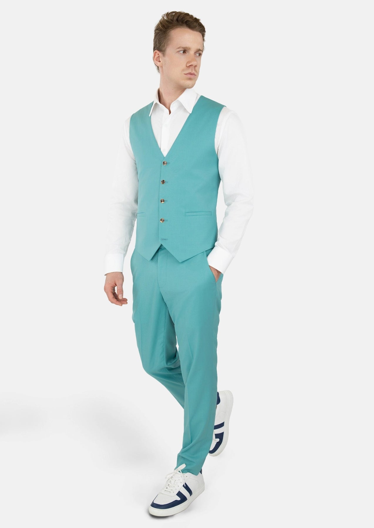 Light Teal Performance Stretch Vest - SARTORO