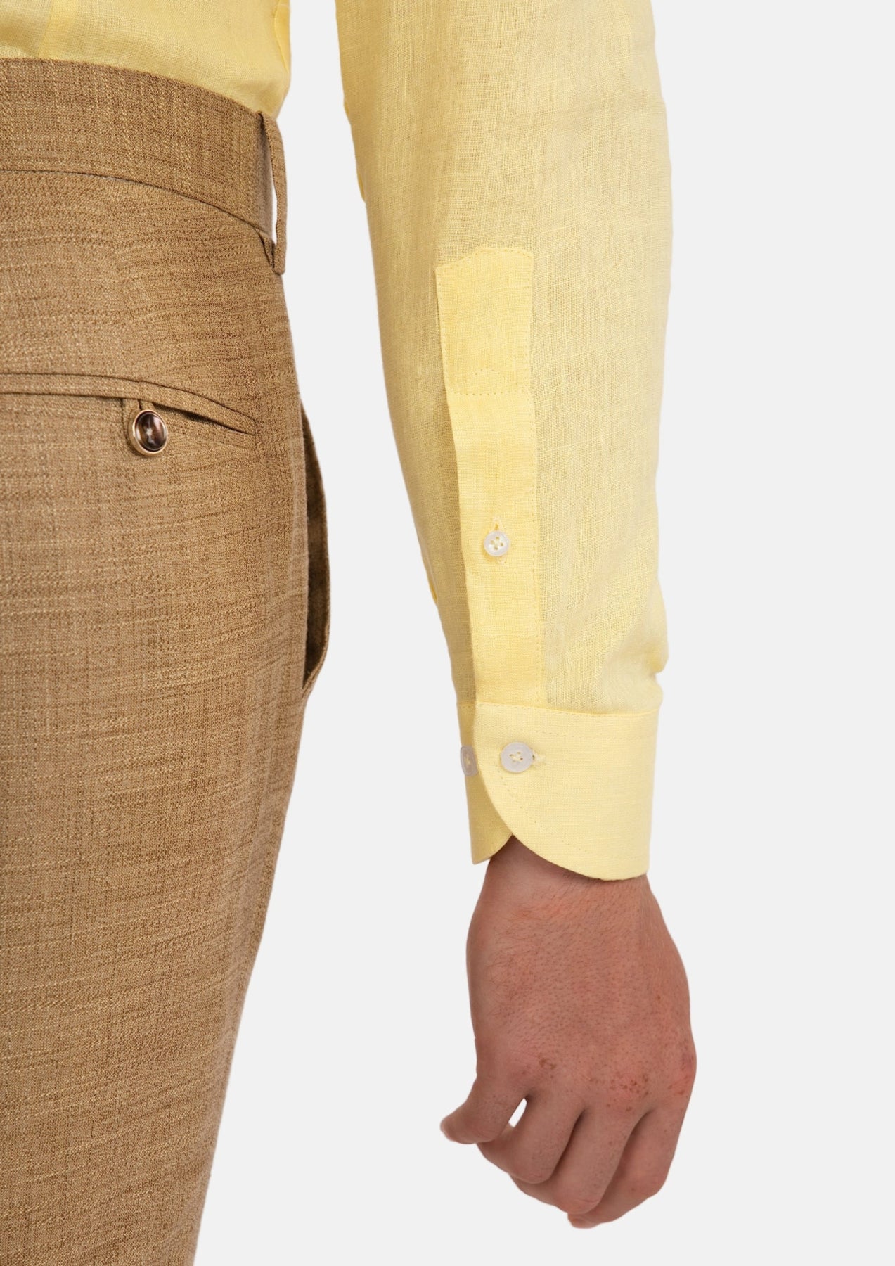 Light Yellow Linen Shirt - SARTORO