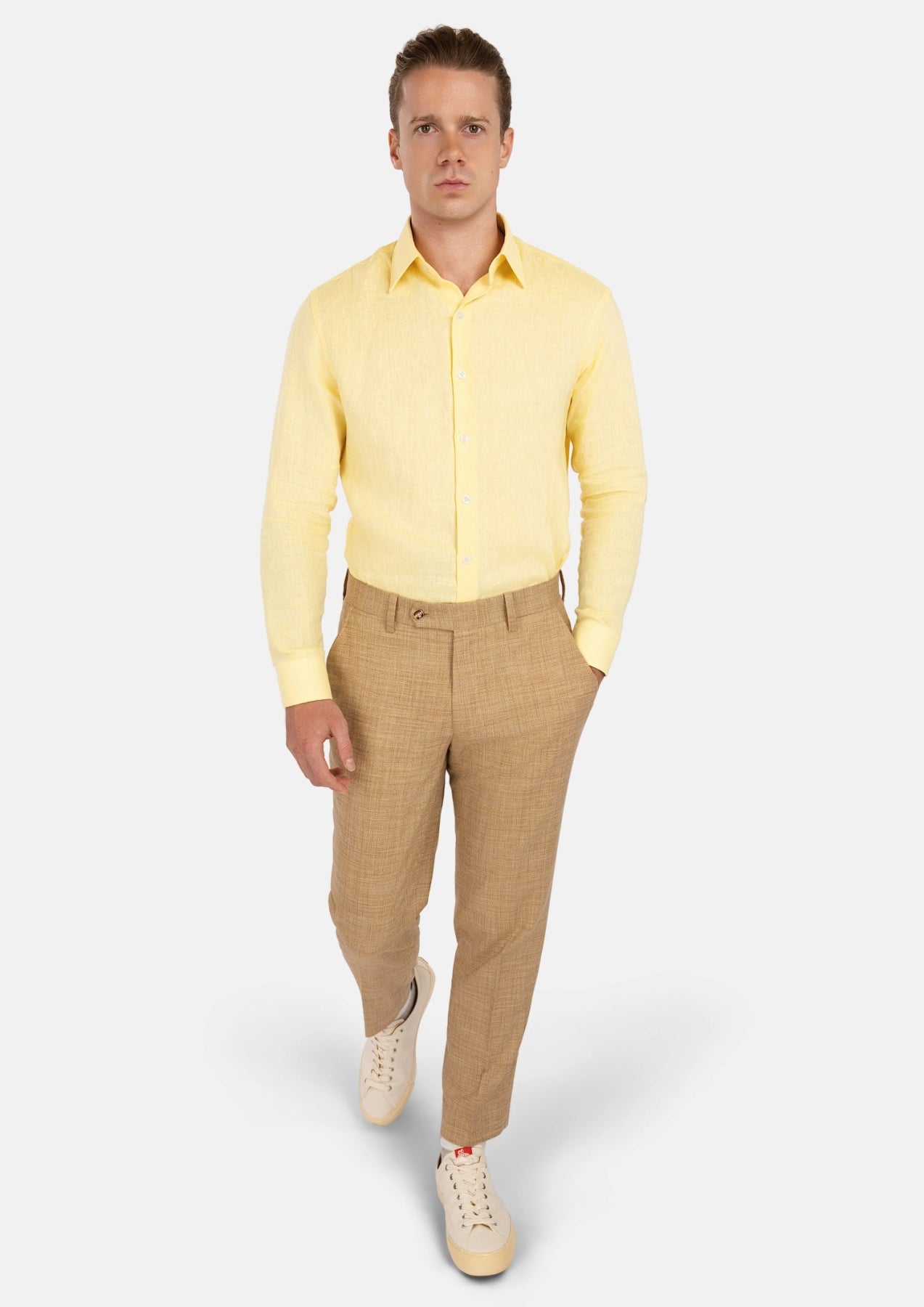 Light Yellow Linen Shirt - SARTORO