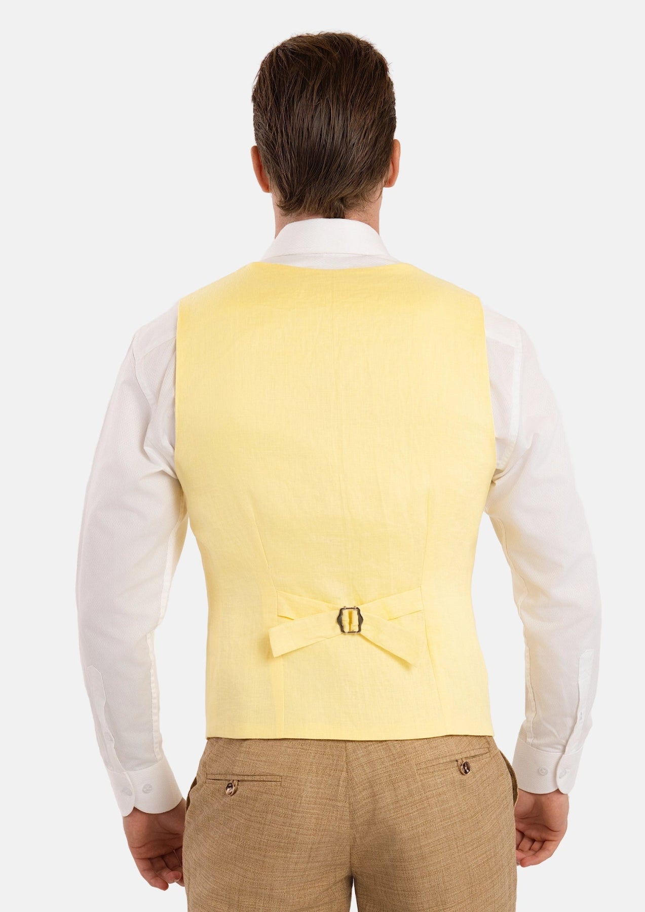 Light Yellow Linen Vest - SARTORO