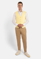 Light Yellow Linen Vest - SARTORO961