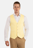 Light Yellow Linen Vest - SARTORO881